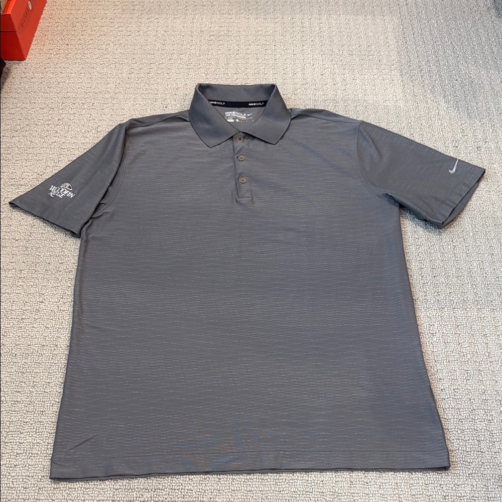 Nike Gray Polo Shirt Casual Business Style